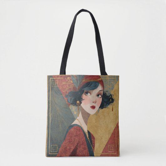 1920's Art Deco Flapper Girl Tasche (Vorderseite)