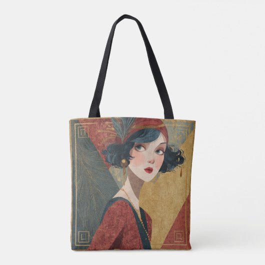 1920's Art Deco Flapper Girl Tasche (Rückseite)