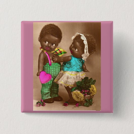 1920s Black Dolls in Love Button (Vorderseite)