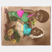 1920s Black Dolls in Love Fleecedecke (Vorderseite (Horizontal))