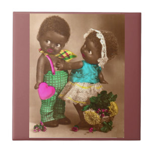 1920s Black Dolls in Love Fliese