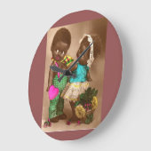 1920s Black Dolls in Love Große Wanduhr (Winkel)