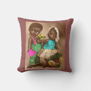 1920s Black Dolls in Love Kissen