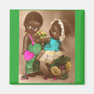 1920s Black Dolls in Love Magnet