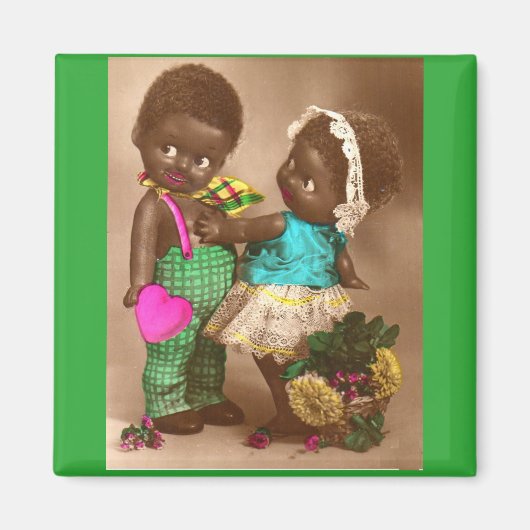 1920s Black Dolls in Love Magnet (Vorne)