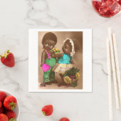 1920s Black Dolls in Love Serviette (Beispiel)