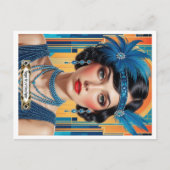 1920s Cocktail Elegance Flapper Girl  Postkarte (Vorderseite)
