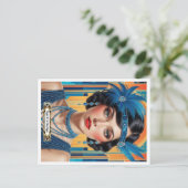 1920s Cocktail Elegance Flapper Girl  Postkarte (Stehend Vorderseite)