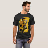 1920s Deco Era Jazz Musician Saxophone Player T-Shirt (Vorne ganz)