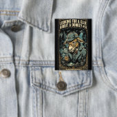 1920s Detective Donkey Noir Comic Button (Insitu)
