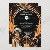 1920's Great Gatsby Flapper Mädchen Retro-Thema Einladung (Vorne/Hinten)