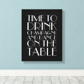 1920's Time to Drink Champagne Leinwand Black&Whit (Insitu (Holzboden))