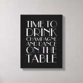 1920's Time to Drink Champagne Leinwand Black&Whit (Vorderseite)