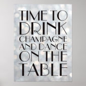 1920's Time to Drink Champagne Poster Silber (Vorne)