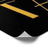 1920's Time to Drink Champagner Poster Gold (Ecke)