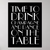 1920's Time to Drink Champagner Poster schwarz (Vorne)