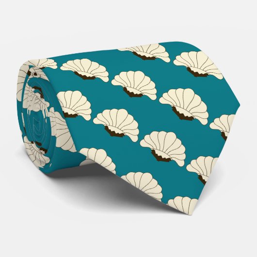 1920s Vintage Art Deco Cream Flowers & Teal Krawatte (Gerollt)