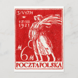 1921 6m Polnische Briefmarke Postkarte