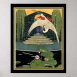 1921 Art Deco Garden Scene 16 x 20 Poster<br><div class="desc">Schöne Art Deco Garden Szene aus 1921 Haus und Garden Cover.</div>