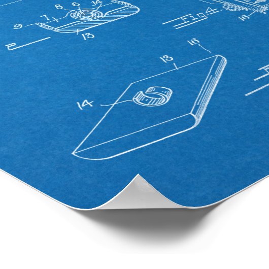 1921 Bicycle Pedal Design Patent Art Print Poster (Ecke)