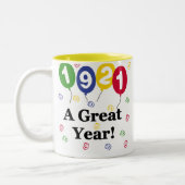 1921 ein großes Jahr-Geburtstag Zweifarbige Tasse (Links)