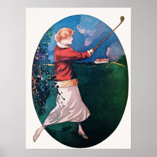 1921 Golf Aquarell Print Poster