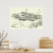 1921 Luftschiff-Flugzeug-Patentkunst Zeichnend Pri Poster (Küche)