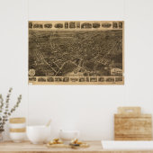 1921 Middletown, New Birds Eye Panoramablick Karte Poster (Küche)