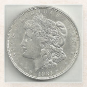 1921 Morgan Silver Dollar Glasuntersetzer (Vorderseite)