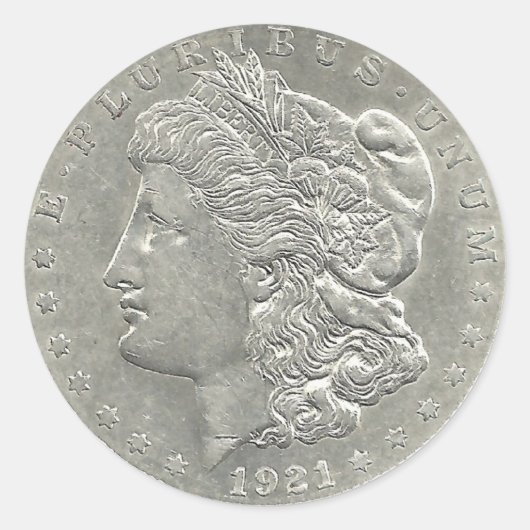 1921 Morgan Silver Dollar Sticker (Vorderseite)