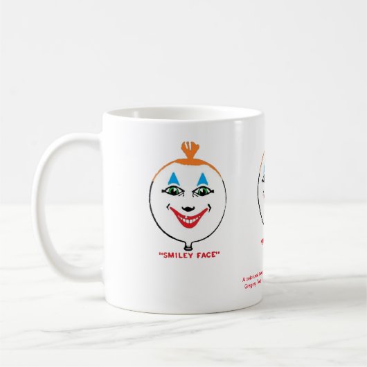 1922 eingefärbte "SMILING FACE" Ballon Kaffeemasch Kaffeetasse (Links)