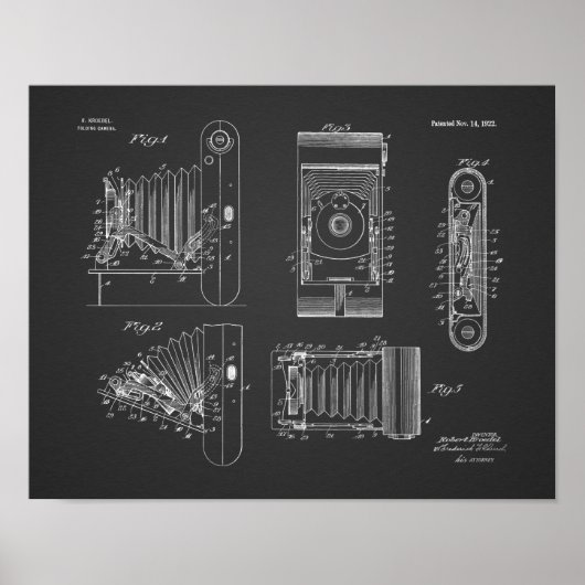 1922 Faltkamera Patent Art Zeichnend Druck Poster (Vorne)