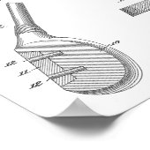 1922 Golf Club Head Design Patent Art Print Poster (Ecke)