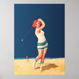 1922 Golf Watercolor Print Poster