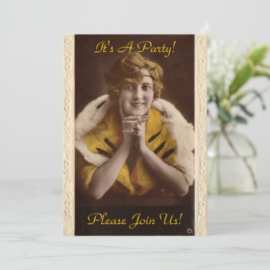 1922 Modernes Mädchen Einladung (Stehend Vorderseite)