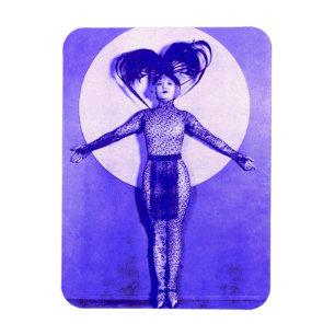 1922 oddball-Filmstar steht auf - blau Magnet
