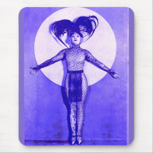 1922 oddball-Filmstar steht auf - blau Mousepad