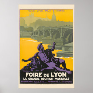 1922 Reiseplakat - Messe von Lyon im Vintage-Stil Poster