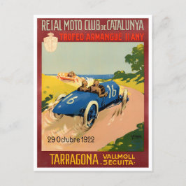1922 Tarragona Grand Prix Vintager Rennsport Postkarte
