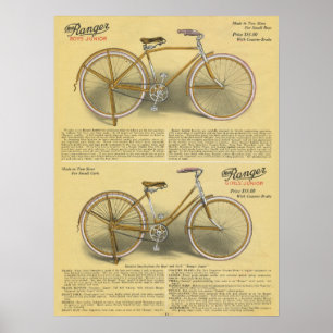 1923 Jungen Mädchen Ranger Fahrrad Werbeplakat Kun Poster