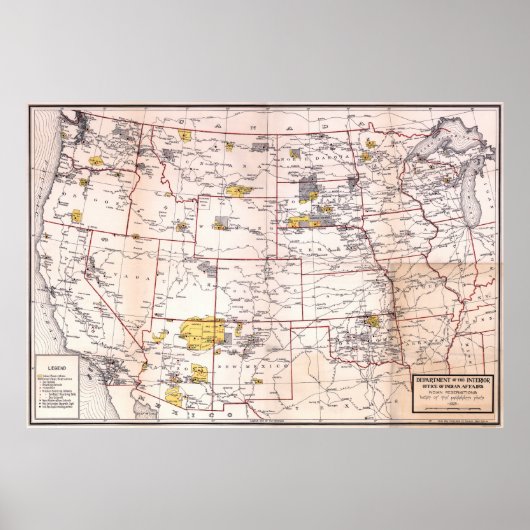 1923 KARTE DER INDISCHEN RESERVITIONEN POSTER (Vorne)