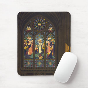 1923 Plakat einer Kirche mit Bleiglasfenster. Mousepad