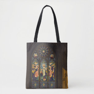 1923 Plakat einer Kirche mit Bleiglasfenster. Tasche
