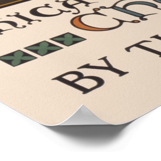 1923 Poster einer Kirche mit festgeklemmtem Glasfe (Ecke)