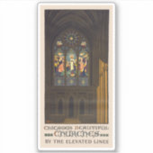 1923 Poster einer Kirche mit festgeklemmtem Glasfe Aufkleber (Vorderseite)