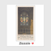 1923 Poster einer Kirche mit festgeklemmtem Glasfe Aufkleber (Blatt)