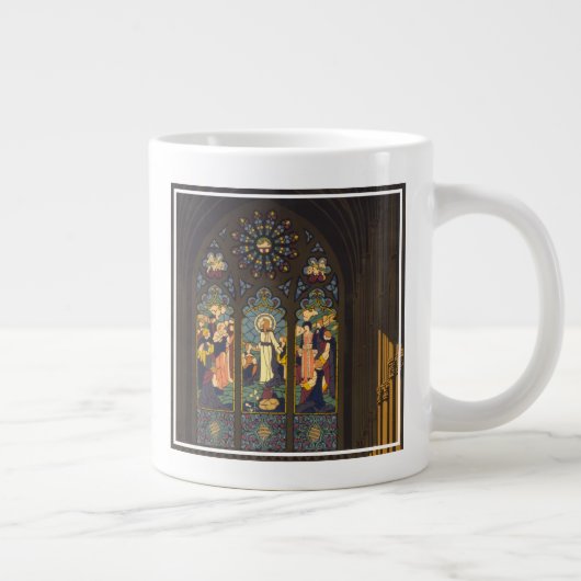 1923 Poster einer Kirche mit festgeklemmtem Glasfe Jumbo-Tasse (Rechts)