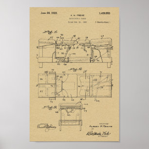 1923 Vintage Osteopathische Tabelle Patentschrift  Poster