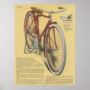 1923 Vintage Pathfinder Fahrrad Werbeplakat Kunst Poster