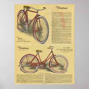 1923 Vintage Pathfinder Fahrrad Werbeplakat Kunst Poster